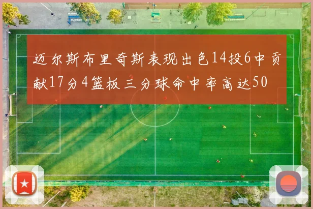 迈尔斯布里奇斯表现出色14投6中贡献17分4篮板三分球命中率高达50